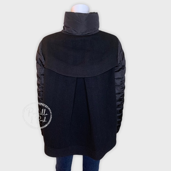 Moncler Black Mixed Media Down Puffer Wool Panel - Picture 11 of 16